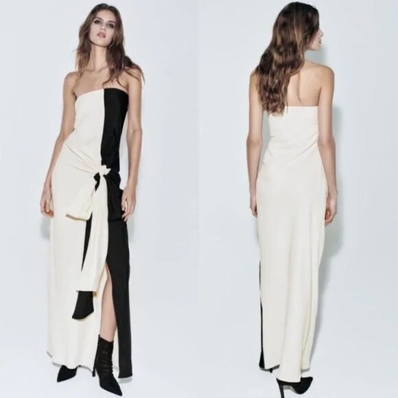 ZARA KNOTTED STRAPLESS DRESS LIMITED EDITION - Picture 7 of 7